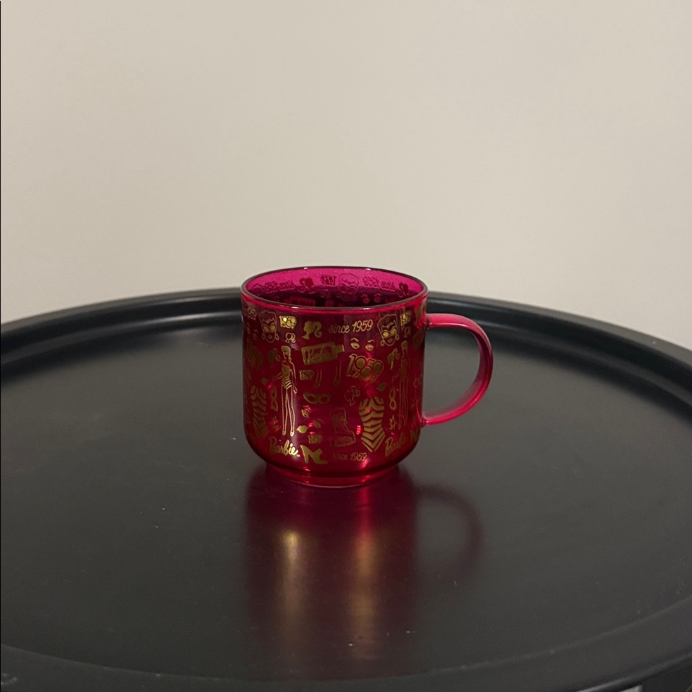 Barbie Decorative Pink Mug with Gold Designs